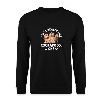 Cockapoo Chien - Sweat-shirt Unisexe - noir - Devant - Alina (178cm) & Michal (187cm)