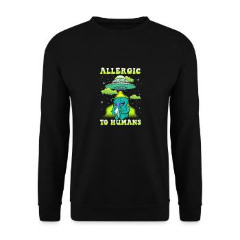 Aliens Allergic to Humans - Unisex Pullover - Schwarz - Vorne - Alina (178cm) & Michal (187cm)
