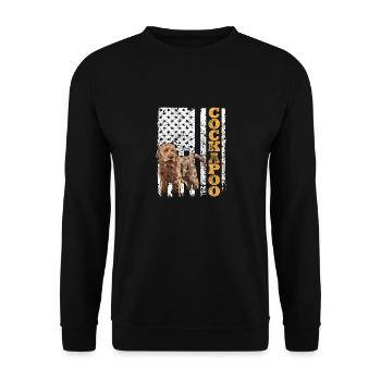 Cockapoo Hund - Unisex Pullover - Schwarz - Vorne - Alina (178cm) & Michal (187cm)