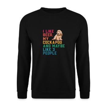 Cockapoo Hund - Unisex Pullover - Schwarz - Vorne - Alina (178cm) & Michal (187cm)