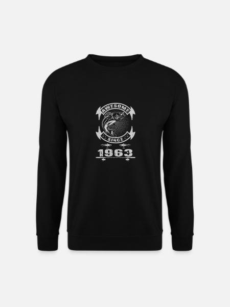 Awesome since 1963. Angel, Angler's Birthday - Unisex Sweatshirt - black