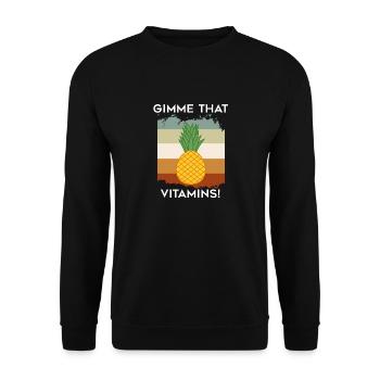 Ananas, vitamines, fruits exotiques, hawaïens - Sweat-shirt Unisexe - noir - Devant - Alina (178cm) & Michal (187cm)