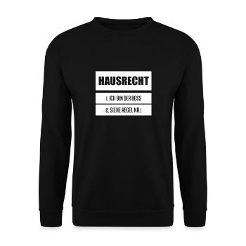 Hausrecht - Unisex Pullover - Schwarz - Vorne - Alina (178cm) & Michal (187cm)