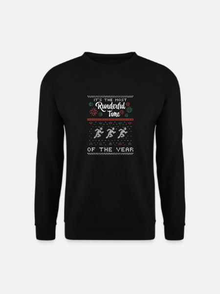 Marathon Läufer Ugly Christmas Sweater Weihnachten - Unisex Pullover - Schwarz