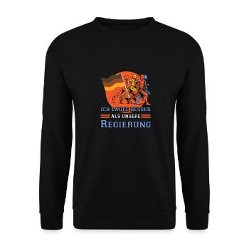 Lustiges Marathon Läufer Laufen Cross Country - Unisex Pullover - Schwarz - Vorne - Alina (178cm) & Michal (187cm)