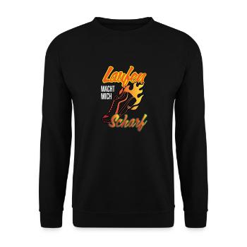 Lustiges Marathon Läufer Laufen Cross Country - Unisex Pullover - Schwarz - Vorne - Alina (178cm) & Michal (187cm)