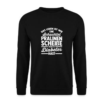 Diabetes Diabetiker - Unisex Pullover - Schwarz - Vorne - Alina (178cm) & Michal (187cm)