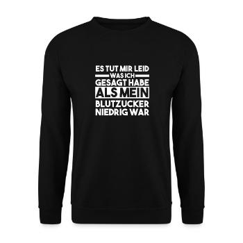 Diabetes Diabetiker - Unisex Pullover - Schwarz - Vorne - Alina (178cm) & Michal (187cm)