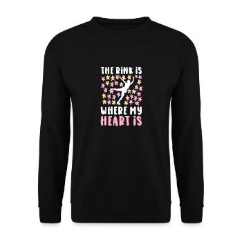 Eislaufen Wortspiel Eiskunstlauf - Unisex Pullover - Schwarz - Vorne - Alina (178cm) & Michal (187cm)