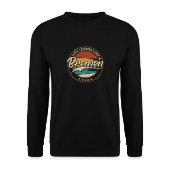 Bremen Echte Legenden leben in Bremen - Unisex Pullover - Schwarz - Vorne - Alina (178cm) & Michal (187cm)