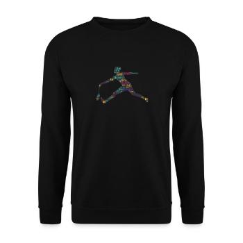 Badminton Federball Spieler - Unisex Pullover - Schwarz - Vorne - Alina (178cm) & Michal (187cm)