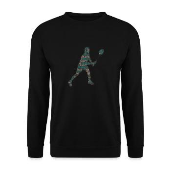 Badminton Federball Spieler - Unisex Pullover - Schwarz - Vorne - Alina (178cm) & Michal (187cm)