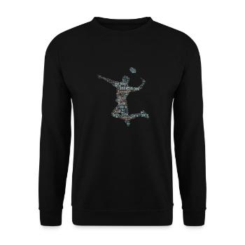 Badminton Federball Spieler - Unisex Pullover - Schwarz - Vorne - Alina (178cm) & Michal (187cm)