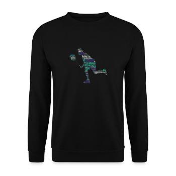 Badminton Federball Spieler - Unisex Pullover - Schwarz - Vorne - Alina (178cm) & Michal (187cm)