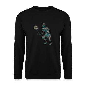 Badminton Federball Spieler - Unisex Pullover - Schwarz - Vorne - Alina (178cm) & Michal (187cm)