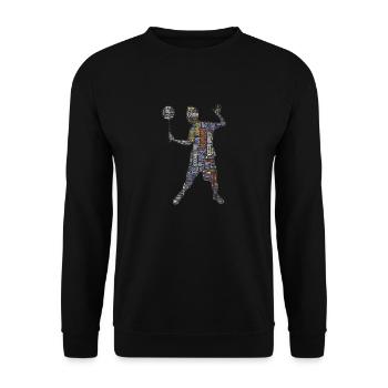 Badminton Federball Spieler - Unisex Pullover - Schwarz - Vorne - Alina (178cm) & Michal (187cm)