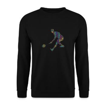 Badminton Federball Spieler - Unisex Pullover - Schwarz - Vorne - Alina (178cm) & Michal (187cm)