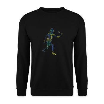 Badminton Federball Spieler - Unisex Pullover - Schwarz - Vorne - Alina (178cm) & Michal (187cm)