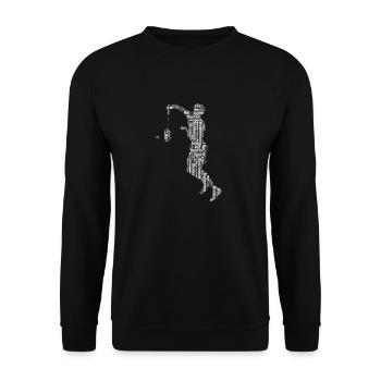 Badminton Federball Spieler - Unisex Pullover - Schwarz - Vorne - Alina (178cm) & Michal (187cm)