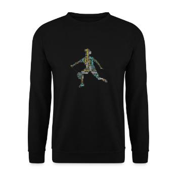 Badminton Federball Spieler - Unisex Pullover - Schwarz - Vorne - Alina (178cm) & Michal (187cm)
