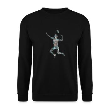 Badminton Federball Spieler - Unisex Pullover - Schwarz - Vorne - Alina (178cm) & Michal (187cm)