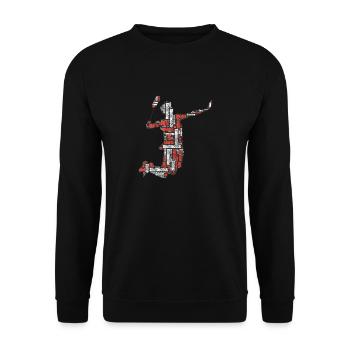 Badminton Federball Spieler - Unisex Pullover - Schwarz - Vorne - Alina (178cm) & Michal (187cm)