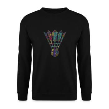 Badminton Federball Spieler - Unisex Pullover - Schwarz - Vorne - Alina (178cm) & Michal (187cm)