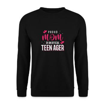 Fière maman d’un adolescent officiel pour ses 13 ans - Sweat-shirt Unisexe - noir - Devant - Alina (178cm) & Michal (187cm)