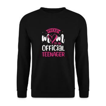 Fière maman d’un adolescent officiel pour ses 13 ans - Sweat-shirt Unisexe - noir - Devant - Alina (178cm) & Michal (187cm)