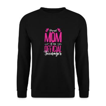 Fière maman d’un adolescent officiel pour ses 13 ans - Sweat-shirt Unisexe - noir - Devant - Alina (178cm) & Michal (187cm)