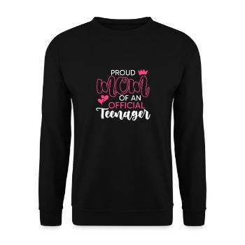 Proud mother of an official teenager for the 13th birthday - Unisex Sweatshirt - black - Front - Alina (178cm) & Michal (187cm)