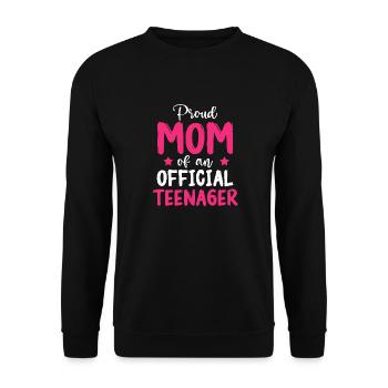 Proud mother of an official teenager for the 13th birthday - Unisex Sweatshirt - black - Front - Alina (178cm) & Michal (187cm)