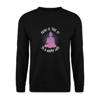 Maître Reiki Chakra Spirituel Holistique - Sweat-shirt Unisexe - noir - Devant - Alina (178cm) & Michal (187cm)