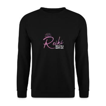 Maître Reiki Chakra Spirituel Holistique - Sweat-shirt Unisexe - noir - Devant - Alina (178cm) & Michal (187cm)