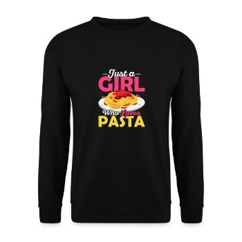 Juste une fille qui aime les pâtes cuisine italienne pâtes Lov - Sweat-shirt Unisexe - noir - Devant - Alina (178cm) & Michal (187cm)