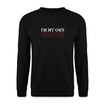 I am my own Valentine's narcissism - Unisex Sweatshirt - black - Front - Alina (178cm) & Michal (187cm)