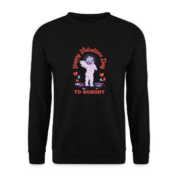 Bonne Saint-Valentin à personne Cupidon Petit Ange - Sweat-shirt Unisexe - noir - Devant - Alina (178cm) & Michal (187cm)