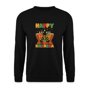 Happy Kwanzaa Imani Faith Traditions - Unisex Sweatshirt - black - Front - Alina (178cm) & Michal (187cm)