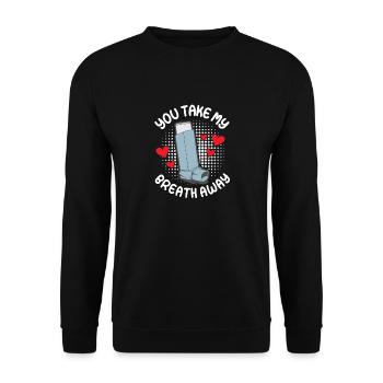 Tu me coupes le souffle asthme autre moitié coeur - Sweat-shirt Unisexe - noir - Devant - Alina (178cm) & Michal (187cm)