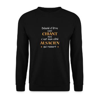 Chiant ALSACIEN - Sweat-shirt Unisexe - noir - Devant - Alina (178cm) & Michal (187cm)