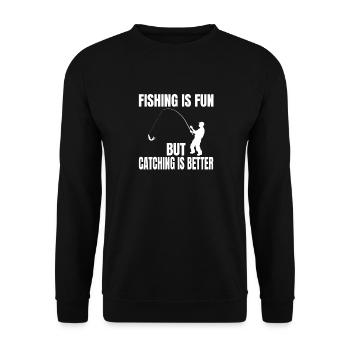 Fishing Anglers Fishing Fishing hooks - Unisex Sweatshirt - black - Front - Alina (178cm) & Michal (187cm)