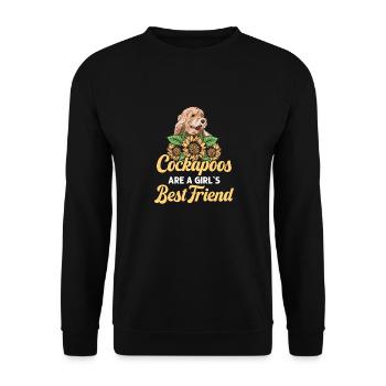 Cockapoo Chien - Sweat-shirt Unisexe - noir - Devant - Alina (178cm) & Michal (187cm)