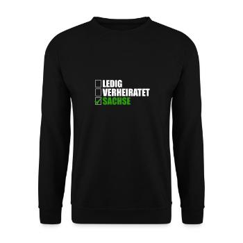 Sachse Ledig Verheiratet - Unisex Pullover - Schwarz - Vorne - Alina (178cm) & Michal (187cm)