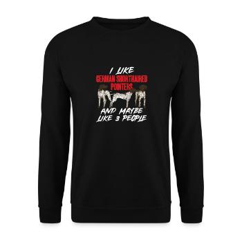 Chien GSP allemand à poil court - Sweat-shirt Unisexe - noir - Devant - Alina (178cm) & Michal (187cm)
