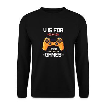 V is for Video Games No Valentines Day Couple Wome - Unisex Sweatshirt - black - Front - Alina (178cm) & Michal (187cm)