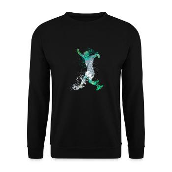 Splash Art Soccer Player - Unisex Sweatshirt - black - Front - Alina (178cm) & Michal (187cm)