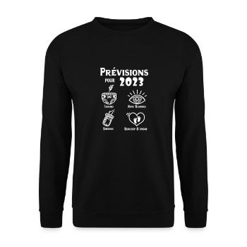 Prévisions pour 2023 Humour Futur Papa pour 2023 - Sweat-shirt Unisexe - noir - Devant - Alina (178cm) & Michal (187cm)