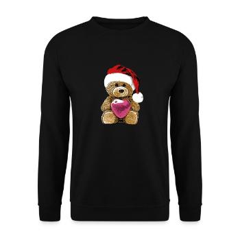 Teddy Bear Teddy Bear Cartoon Teddy bear Christmas - Unisex Sweatshirt - black - Front - Alina (178cm) & Michal (187cm)