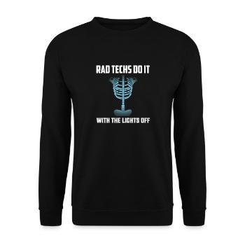 Les techniciens Rad le font avec The Lights Off Radiology X-Ra - Sweat-shirt Unisexe - noir - Devant - Alina (178cm) & Michal (187cm)