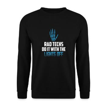 Rad Techs Do It With The Lights Off X-Ray Rad Tech - Unisex Sweatshirt - black - Front - Alina (178cm) & Michal (187cm)